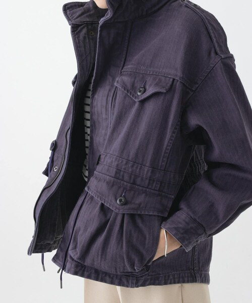 URBAN RESEARCH（アーバンリサーチ）の「WORK NOT WORK　フェードヘリンボンフィッシュテールジャケット（ミリタリージャケット・レディース・BLACK/NAVY・1/2）」の15枚目の写真