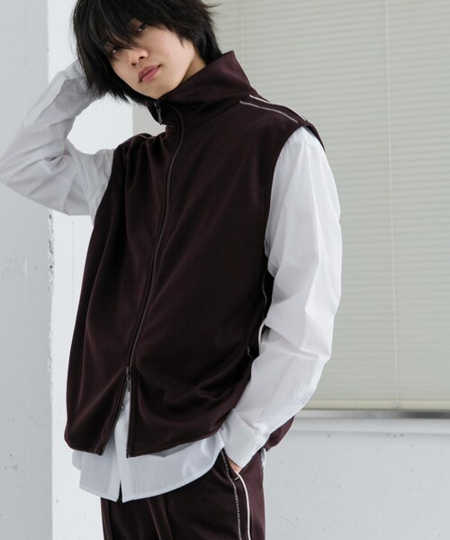 SENSE OF PLACE by URBAN RESEARCH（センスオブプレイスバイアーバンリサーチ）の「トラックジャージラインベスト（ベスト・メンズ・BLACK/BROWN・M/L）」の20枚目の写真