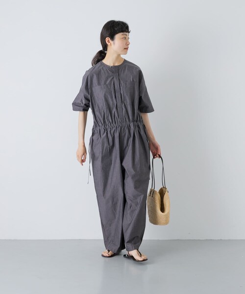 かぐれ（カグレ）の「『2サイズ展開』ワイドオールインワン（つなぎ/オールインワン・レディース・SANDBEIGE/CHARCOAL・0/1）」の8枚目の写真