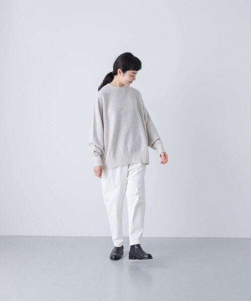 かぐれ（カグレ）の「『2サイズ展開』コットンリヨセルスウェットプルオーバー（スウェット・レディース・L/GRAY/GRAY/NAVY・0/1）」の9枚目の写真