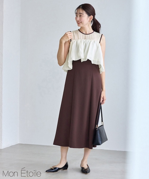 ROPE' PICNIC(ロペピクニック)の「【Mon E’toile/モンエトワール】バルーンビスチェセットワンピース/マルチWAY(ドレス・レディース・チャコール/ダークブラウン/ベージュ・M/S)」の7枚目の写真