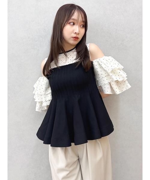 dazzlin（ダズリン）の「ビスチェライクチュニック（チュニック・レディース・オフホワイト/ブラック/ネイビー/パープル/ミックス・F）」の9枚目の写真