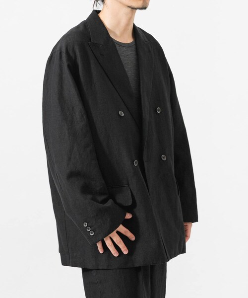 URBAN RESEARCH(アーバンリサーチ)の「new basic WOOL LINEN DOUBLE JACKET(テーラードジャケット・メンズ・BLACK・M/L/XL)」の5枚目の写真