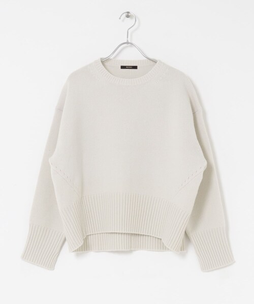 URBAN RESEARCH ROSSO（アーバンリサーチロッソ）の「『WEB/一部店舗限定』エクストラファインシームデザインニット（ニット/セーター・レディース・PEARLWHITE/LEMON/BABY PINK/LOYAL BLUE/GRAY×WH/BROWN×RED・FREE）」の13枚目の写真