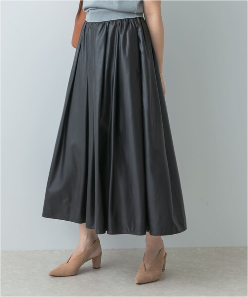 URBAN RESEARCH ROSSO（アーバンリサーチロッソ）の「F by ROSSO　タックボリュームスカート（スカート・レディース・BROWN/BLACK・36/38）」の9枚目の写真