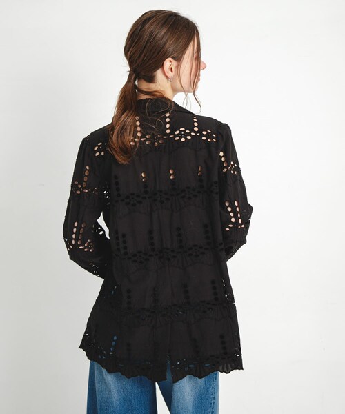 URBAN RESEARCH Sonny Label（アーバンリサーチサニーレーベル）の「コットンレースジャケット（テーラードジャケット・レディース・ブラック/オフ・FREE）」の17枚目の写真