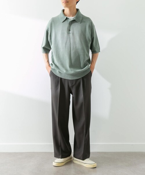 URBAN RESEARCH Sonny Label（アーバンリサーチサニーレーベル）の「ピグメントニットポロシャツ（ニット/セーター・メンズ・グリーン/スミクロ・M/L）」の12枚目の写真