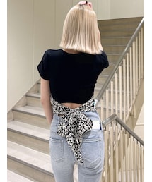 GYDA | レオパードバックリボントップス(Tシャツ/カットソー)
