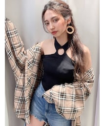 GYDA | ボリュームスリーブBIGチェックシャツ(シャツ/ブラウス)