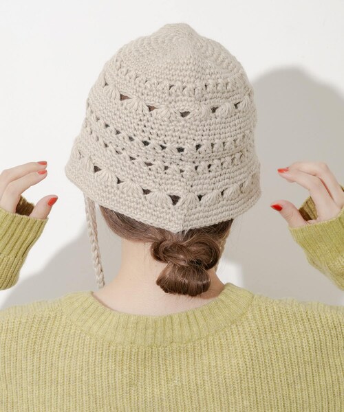 SMELLY（スメリー）の「クロシェニットハット（ハット・レディース・BEG/BLK・-）」の13枚目の写真