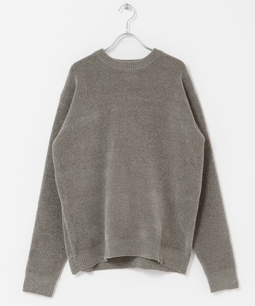 ITEMS URBANRESEARCH（アイテムズ アーバンリサーチ）の「ダブルフェイスシェニールクルーネックニット（ニット/セーター・メンズ・WHT/BLUE GRAY/GREIGE/INK BLACK・M/L）」の22枚目の写真