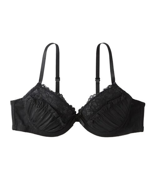 nissen（ニッセン）の「【MTF】脇高ストライプラメシフォンMTFソフトワイヤーブラジャー（ブラジャー・メンズ・ピンク/ブラック・A85/A90/A95/A100/A105）」の3枚目の写真