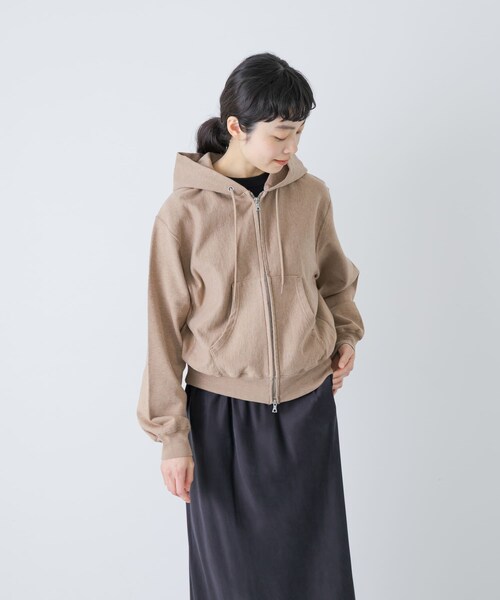 かぐれ（カグレ）の「blurhmsROOTSTOCK　THIN-SWEAT HOODIE ZIP（パーカー・レディース・H White/DarkNavy/H Beige・0）」の14枚目の写真