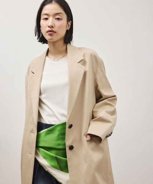 ADAM ET ROPE'（アダムエロペ）の「シルキーリラックスジャケット（テーラードジャケット・レディース・ブラック/ベージュ・36/38）」の11枚目の写真