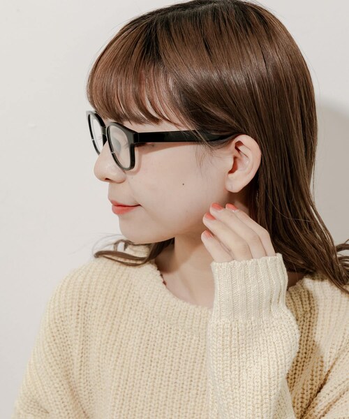 SMELLY（スメリー）の「ウェリントンタイプダテメガネ（メガネ・レディース・BLK/DEMI・-）」の4枚目の写真