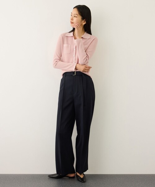 ROPE'(ロペ)の「ポロニットカーディガン/イージーケア(カーディガン/ボレロ・レディース・ブラック/ベージュ/ピンク・F)」の18枚目の写真