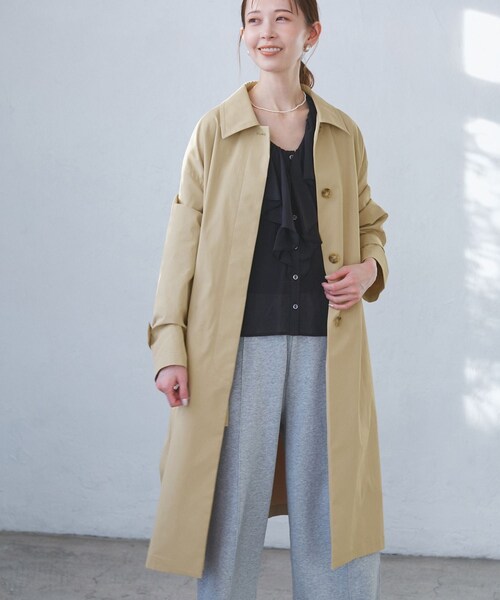 ROPE' PICNIC（ロペピクニック）の「【撥水・花粉ガード】ステンカラーコート/スプリングコート（ステンカラーコート・レディース・ベージュ/ベージュ系/ネイビー・36/38）」の17枚目の写真