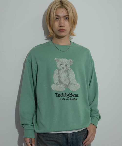 SENSE OF PLACE by URBAN RESEARCH（センスオブプレイスバイアーバンリサーチ）の「『別注』TeddyBear×SENSE OF PLACE　テディベアクルーネックスウェット（スウェット・メンズ・NAVY/OATMEAL/MINT・M/L）」の17枚目の写真