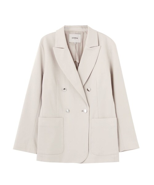 COTORICA（コトリカ）の「【WOMEN】W前ジャケット（テーラードジャケット・レディース・ネイビー/ベージュ・S/M）」の3枚目の写真