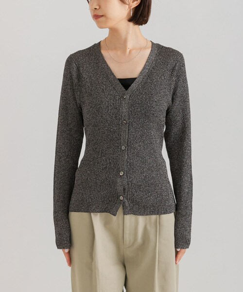 URBAN RESEARCH（アーバンリサーチ）の「ラメリブニットカーディガン（カーディガン/ボレロ・レディース・BRONZE/SILVER/BLACK/PINK・FREE）」の14枚目の写真