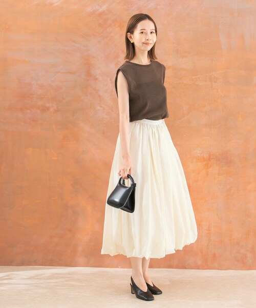 URBAN RESEARCH ROSSO（アーバンリサーチロッソ）の「タフタバルーンスカート（スカート・レディース・BLACK/IVORY・FREE）」の9枚目の写真