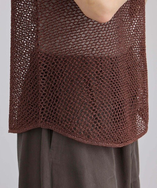 ADAM ET ROPE'（アダムエロペ）の「ラメメッシュタンクトップ（タンクトップ・レディース・ブラウン/ベージュ・F）」の22枚目の写真