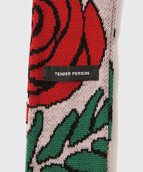 ADAM ET ROPE'（アダムエロペ）の「【TENDER PERSON/テンダー パーソン】JAQUARD KNIT TIE（ストール/ショール・メンズ・ブラック/ホワイト/ピンク・F）」の8枚目の写真