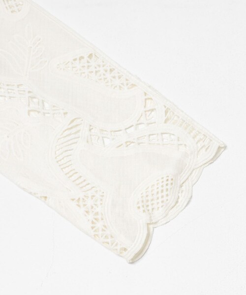 SENSE OF PLACE by URBAN RESEARCH（センスオブプレイスバイアーバンリサーチ）の「ノーカラーレースジャケット（ノーカラージャケット・レディース・IVORY/BLACK・One）」の5枚目の写真