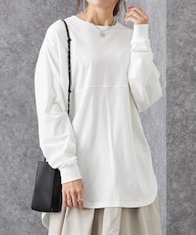 nissen | 胸切り替えライン入ＢＩＧシルエット長袖Ｔシャツ［Soiunique］(Tシャツ/カットソー)