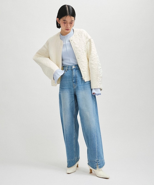 ADAM ET ROPE'(アダムエロペ)の「【サステナブル】・【新色追加】ルーズフィットアジャストデニム(デニムパンツ・レディース・ホワイト/ダークブラウン/サックス/ベージュ系/ブラック/キナリ/ネイビー/ブルー系・34/36/38)」の19枚目の写真