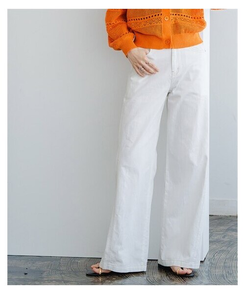 nissen（ニッセン）の「【i Deni】6.7ozデニムバギーパンツ（はっ水）（セットアップ可能）＜大きいサイズ有＞（スウェットパンツ・レディース・ワンウオッシュネイビー/ウオッシュドブルー/ブリーチサックス/オフホワイト・S/M/L/LL/3L/4L/5L/6L/8L/10L）」の10枚目の写真