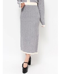 EATME | バイカラーツイードライクスカート（セットアップ可能）(スカート)