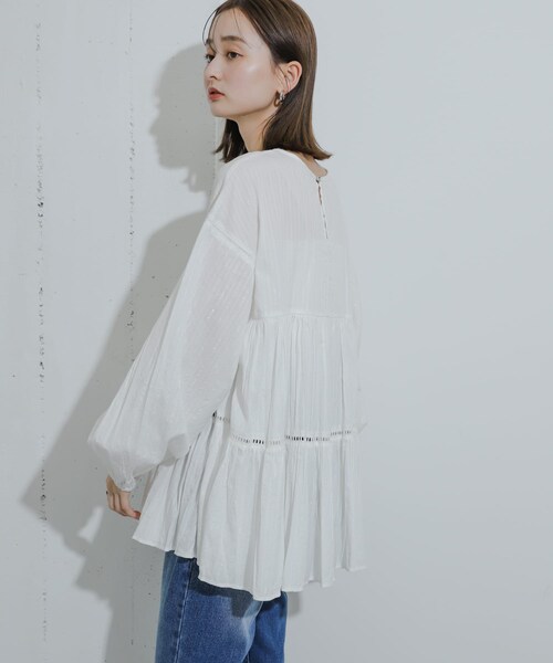 SENSE OF PLACE by URBAN RESEARCH（センスオブプレイスバイアーバンリサーチ）の「インドレースティアードチュニック（チュニック・レディース・OFF WHITE/BLUE/BLACK・one）」の7枚目の写真