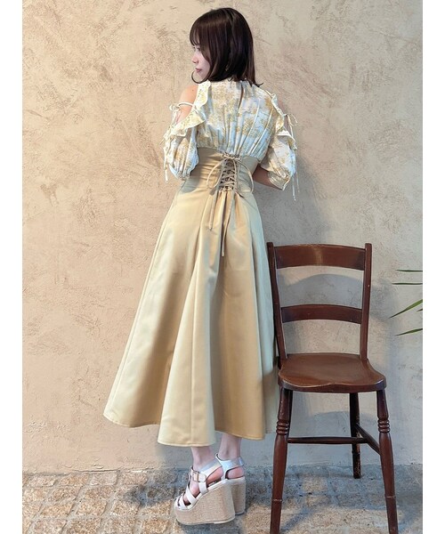 dazzlin（ダズリン）の「フリルコルセットフレアワンピース