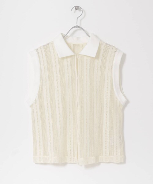 KBF（ケイビーエフ）の「レースノースリーブポロシャツ（ポロシャツ・レディース・L.BLUE/IVORY/BROWN・one）」の11枚目の写真