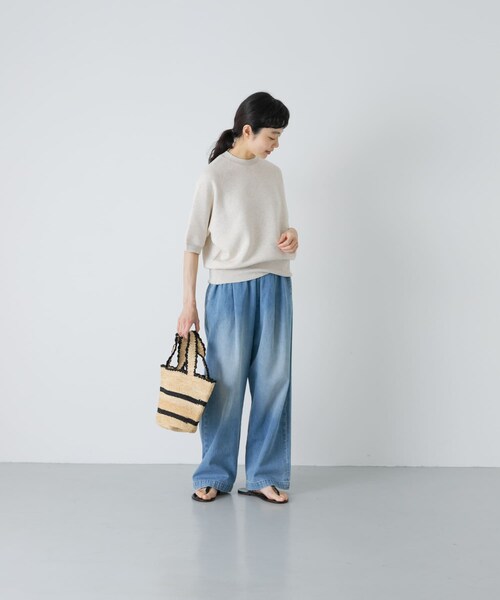 かぐれ（カグレ）の「コットンリヨセル半袖スウェット（スウェット・レディース・LIGHT GRAY/OATMEAL/NAVY・Free）」の17枚目の写真