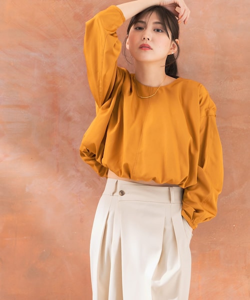 URBAN RESEARCH ROSSO（アーバンリサーチロッソ）の「クロップドバルーンブラウス（シャツ/ブラウス・レディース・ivory/orange/charcoal・FREE）」の3枚目の写真