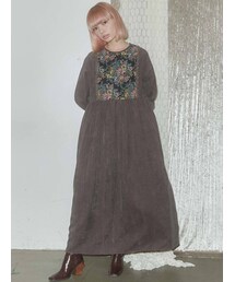 merry jenny | ジャガードコンビコールワンピース(ワンピース)