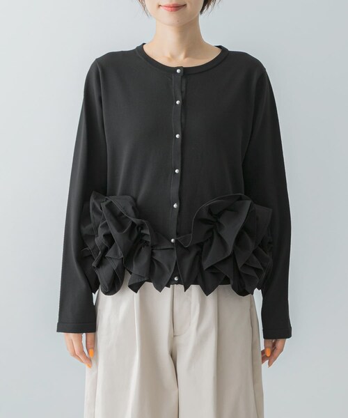 URBAN RESEARCH ROSSO（アーバンリサーチロッソ）の「Mewl　ペタルフリルカーディガン（カーディガン/ボレロ・レディース・WHITE/BLACK・Free）」の10枚目の写真