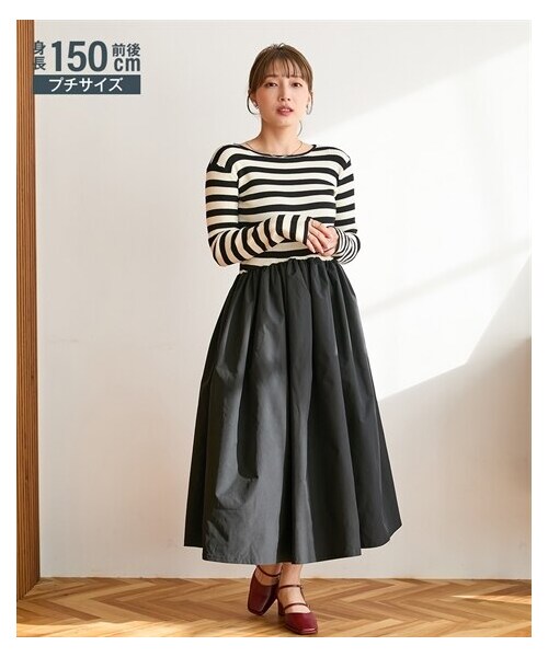 nissen（ニッセン）の「長袖ドッキングワンピース（ワンピース・レディース・ブラック/ネイビー/ボーダー・PSS/PS/PM）」の16枚目の写真