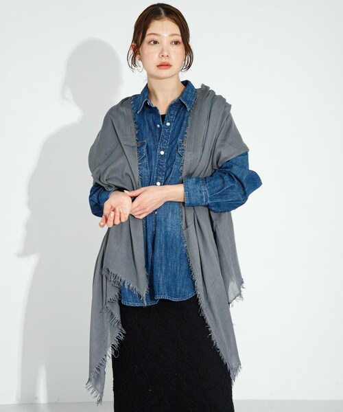 URBAN RESEARCH Sonny Label（アーバンリサーチサニーレーベル）の「イタリア製なめらかレーヨンストール（ストール/ショール・レディース・L.ベージュ/コーラル/ミント/グレー・one）」の6枚目の写真