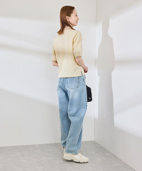 ROPE' PICNIC(ロペピクニック)の「【新色追加】バイカラーレイヤード風ニットポロシャツ(ポロシャツ・レディース・ブラック系/ホワイト系/ブラウン系/ダークグリーン/サックス・38)」の19枚目の写真