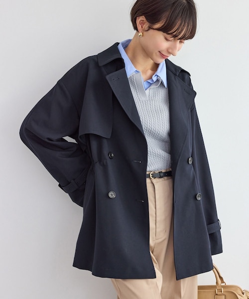 ROPE' PICNIC(ロペピクニック)の「ミドル丈トレンチコート/撥水・花粉ガード(トレンチコート・レディース・ベージュ/カーキ/ネイビー・F)」の3枚目の写真