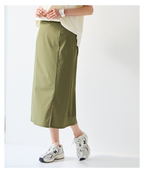 nissen（ニッセン）の「爽快スカート（接触冷感・イージーケア・UVカット・ストレッチ）＜大きいサイズ有＞（スカート・レディース・チャコール/カーキ/黒/青・S/M/L/LL/3L/4L/5L/6L/8L/10L）」の5枚目の写真