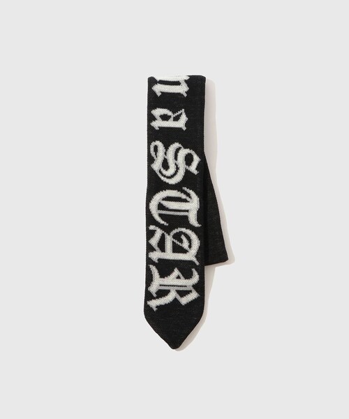ADAM ET ROPE'（アダムエロペ）の「【TENDER PERSON/テンダー パーソン】JAQUARD KNIT TIE（ストール/ショール・メンズ・ブラック/ホワイト/ピンク・F）」の2枚目の写真