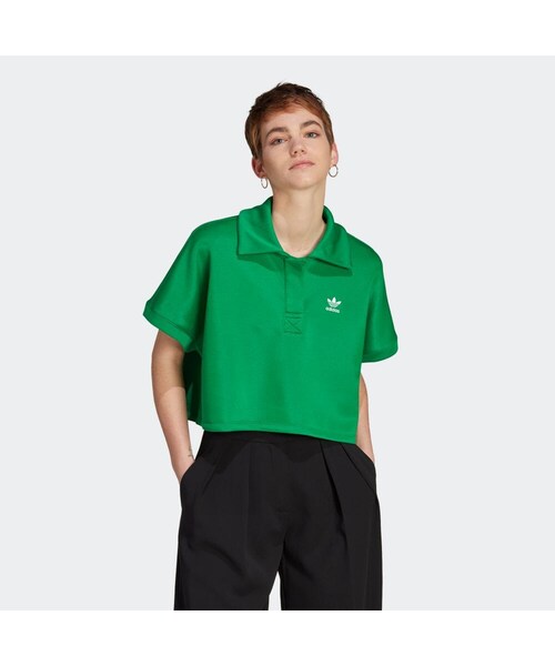 アディカラー クラシックス オーバーサイズ クロップ ポロTシャツ レディース アディカラー クラシックス オーバーサイズ クロップ