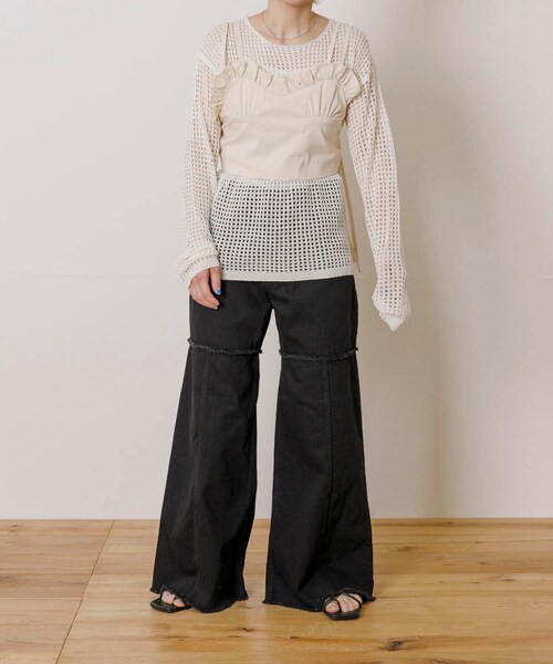 THE GOODLAND MARKET（ザグッドランドマーケット）の「old honey　-OH- 45℃ pants（その他パンツ・レディース・white/black・FREE）」の19枚目の写真