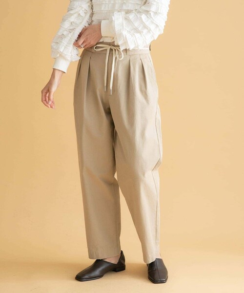URBAN RESEARCH Sonny Label（アーバンリサーチサニーレーベル）の「3/2WORKS ツータックチノパンツ（チノパンツ・レディース・BEIGE/NAVY・S/M/L）」の5枚目の写真