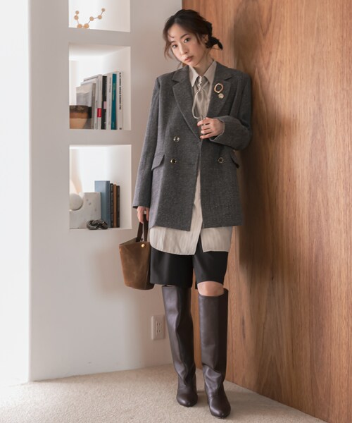 URBAN RESEARCH ROSSO（アーバンリサーチロッソ）の「F by ROSSO　ヘリンボンネップツイードジャケット（テーラードジャケット・レディース・BEIGE/GRAY・Free）」の9枚目の写真