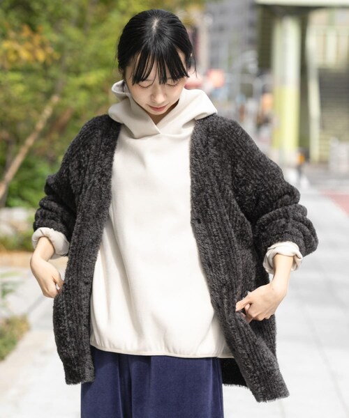EKAL（エカル）の「OCTAカーディガンジャケット（カーディガン/ボレロ・レディース・ブラック/グレー・One）」の17枚目の写真